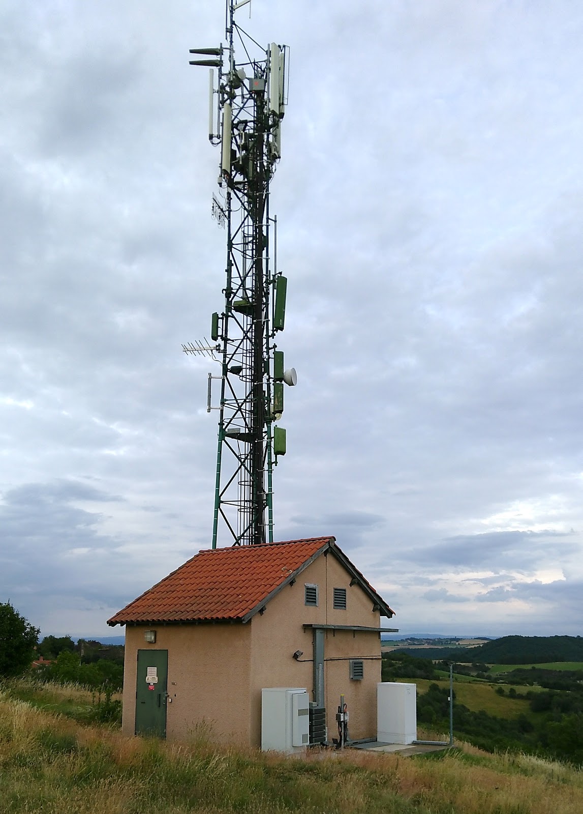 Site de transmission dans le Cantal (support, stations, antennes 2G, 3G, 4G et faisceau hertzien)